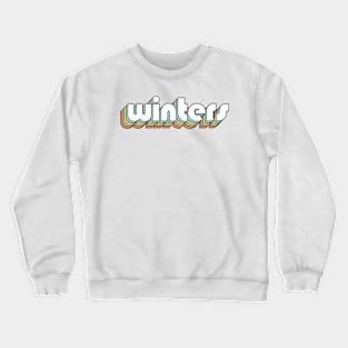 Winters - Retro Rainbow Typography Faded Style Crewneck Sweatshirt